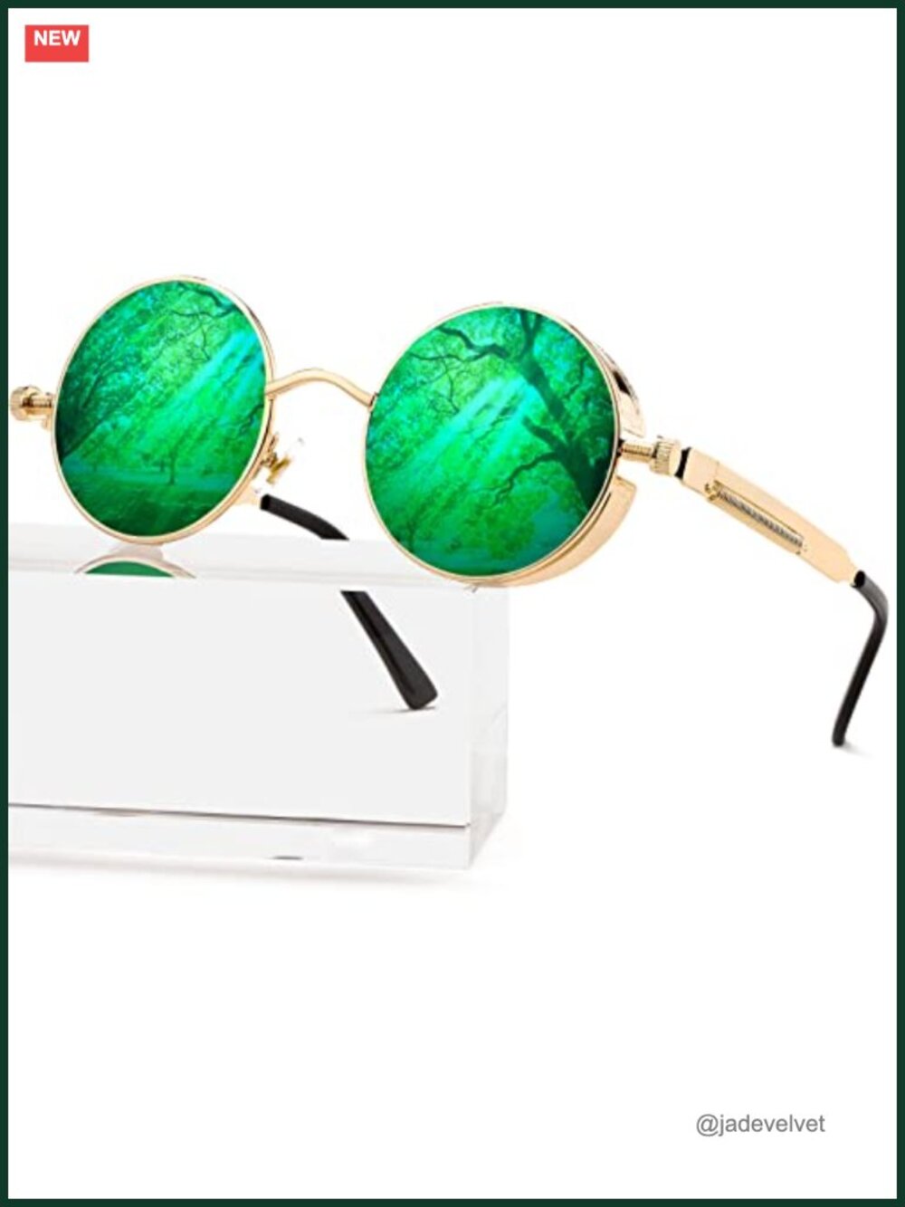 Round Steampunk Sunglasses for Men Women Retro Gothic Metal Frame Shades